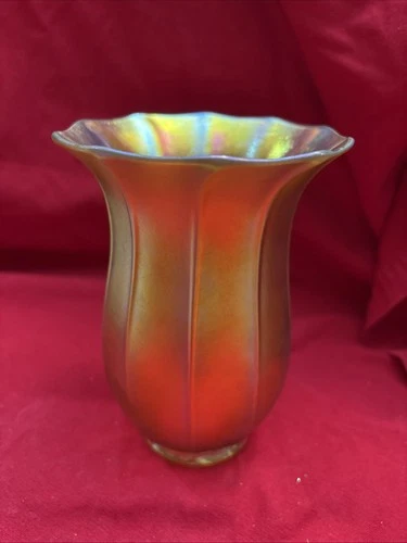 VTG Steuben Art Glass Globe / Shade - Yellow Aurene Iridescent Gold LAST CHANCE!