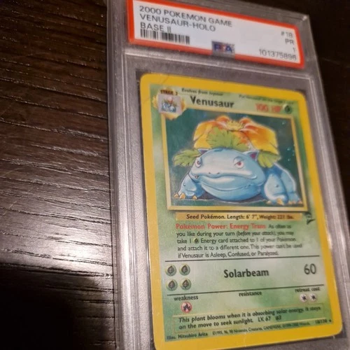 Venusaur #18 Pokemon Game Base Set 2 Holo Rare PSA 1