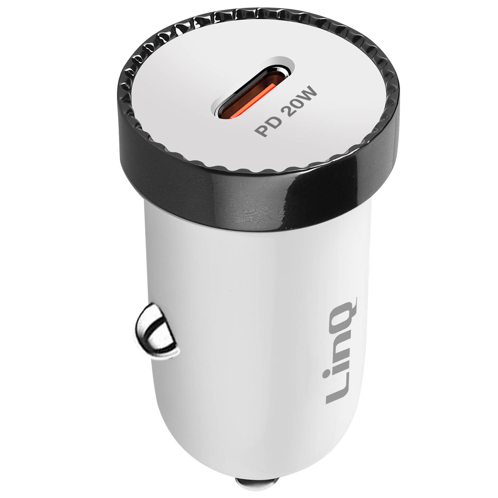 Chargeur voiture USB C 20W compact LinQ blanc pour vos trajets
