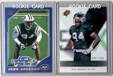 2000 John Abraham Topps/SP Rookie Cards 2-Card Lot New York Jets