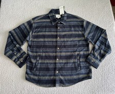 Goodfellow Shirt Shacket Jacket Men  s Sz Large Blue Heavyweight Flannel Flaw