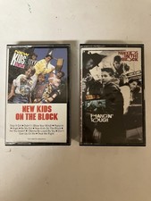 Set of 2 New Kids on The Block Cassette Tapes Albums S/t  Hangin Tough