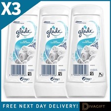 Image of 3 x GLADE AIR FRESHENER GEL 150G CLEAN LINEN SCENT DISCREET ODOUR ELIMINATOR NEW