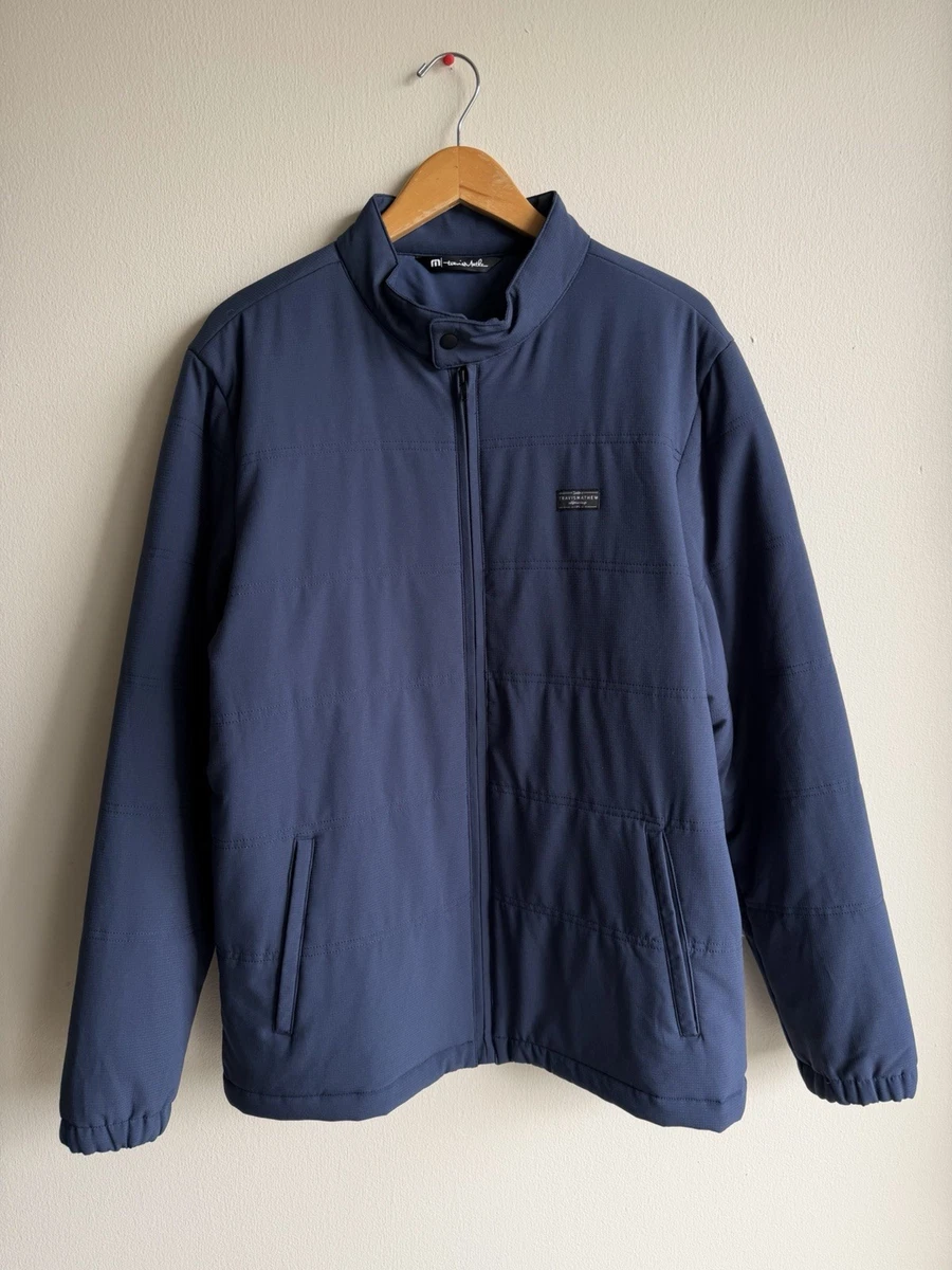 Veste Travis Mathew Homme, Coupe-vent Bleu à Bloc De Couleur, Zippée, Doublée – Taille M