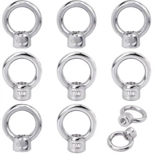 PAGOW 8pcs Stainless Steel 316 Lifting Eye Nut, 1/4" UNC Heavy Duty Marine... 