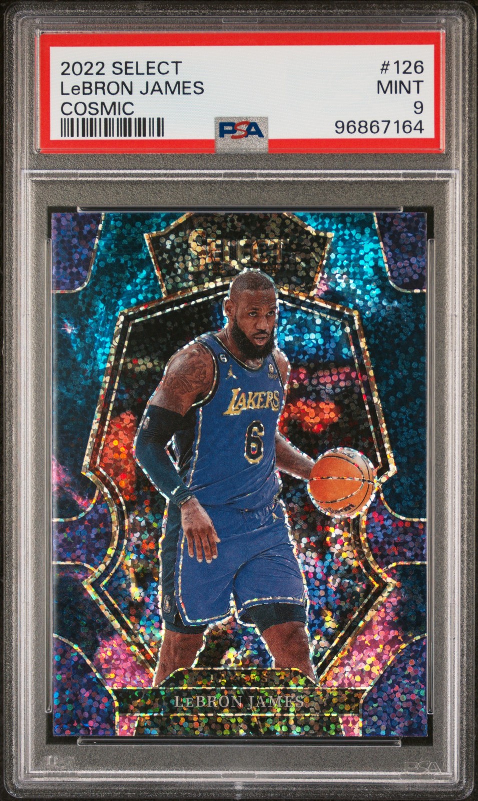 2022 PANINI SELECT COSMIC #126 LEBRON JAMES PSA 9