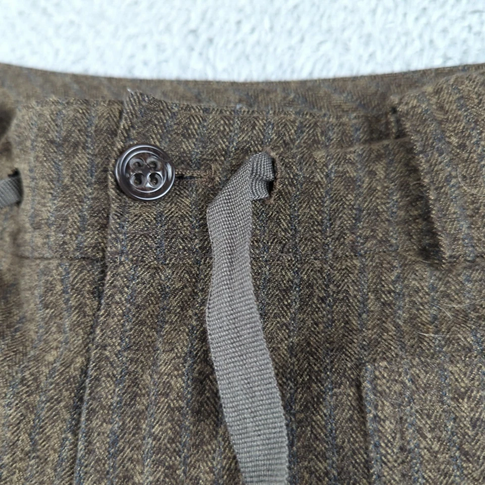 Cartonnier Pants Womend 2 Brown Herringbone Army Slack Military Drawstring - Image 4 of 4