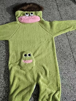 Soft Touch Green Monster Pyjama Set Shaggy Hair Puppet Costume Outfit