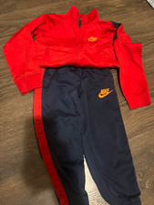 Nike Boys 2-Piece Zip Jacket  Pants Set Red/Blue Polyester Knit Pockets