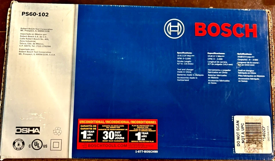 Bosch PS60-102 12V Reciprocating Saw KIT NEW - Image 3 of 4