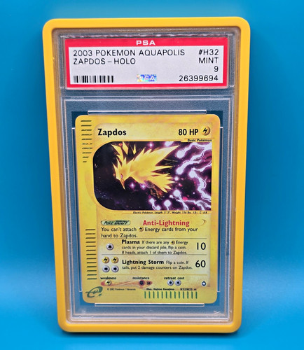 2003 Pokemon TCG Aquapolis Zapdos Holo H32/H32 PSA 9 Graded Card