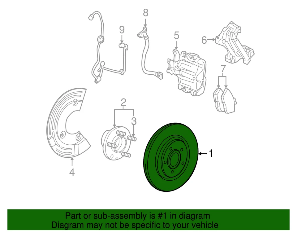 Ford 2005-2019 genuino - Rotor 5U2Z-1V125-GD Foto 2 de 3