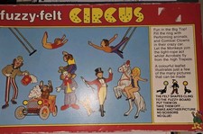 217. VIntage '70's Fuzzy Felt Circus Play Set