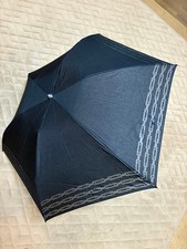Fendi Folding Umbrella Black Chain Pattern Compact Lightweight Accessory