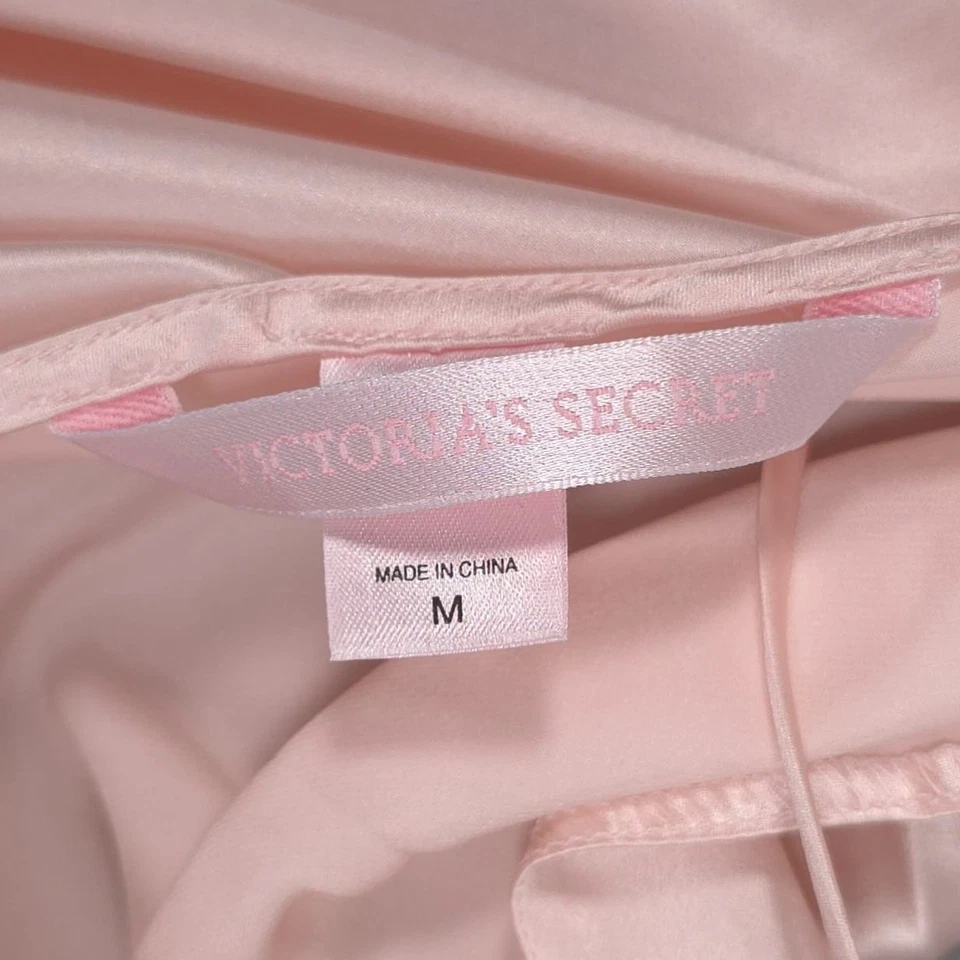 VICTORIA’S SECRET Vintage 100% SILK Charmeuse Maxi Slip Dress MEDIUM Blush Pink - Image 2 of 4