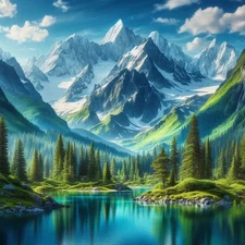 Digital Image Picture Wallpaper Background Desktop Mountain Scenes AI Art