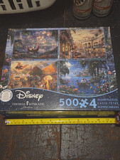 Disney Thomas Kinkade 4-in-1 Jigsaw Puzzle Set, 4 Assorted 500 Pieces Each