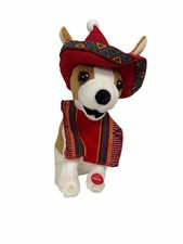 Vintage Singing Chihuahua Plush Toy Sombrero Dog Button Musical Animated Fiesta