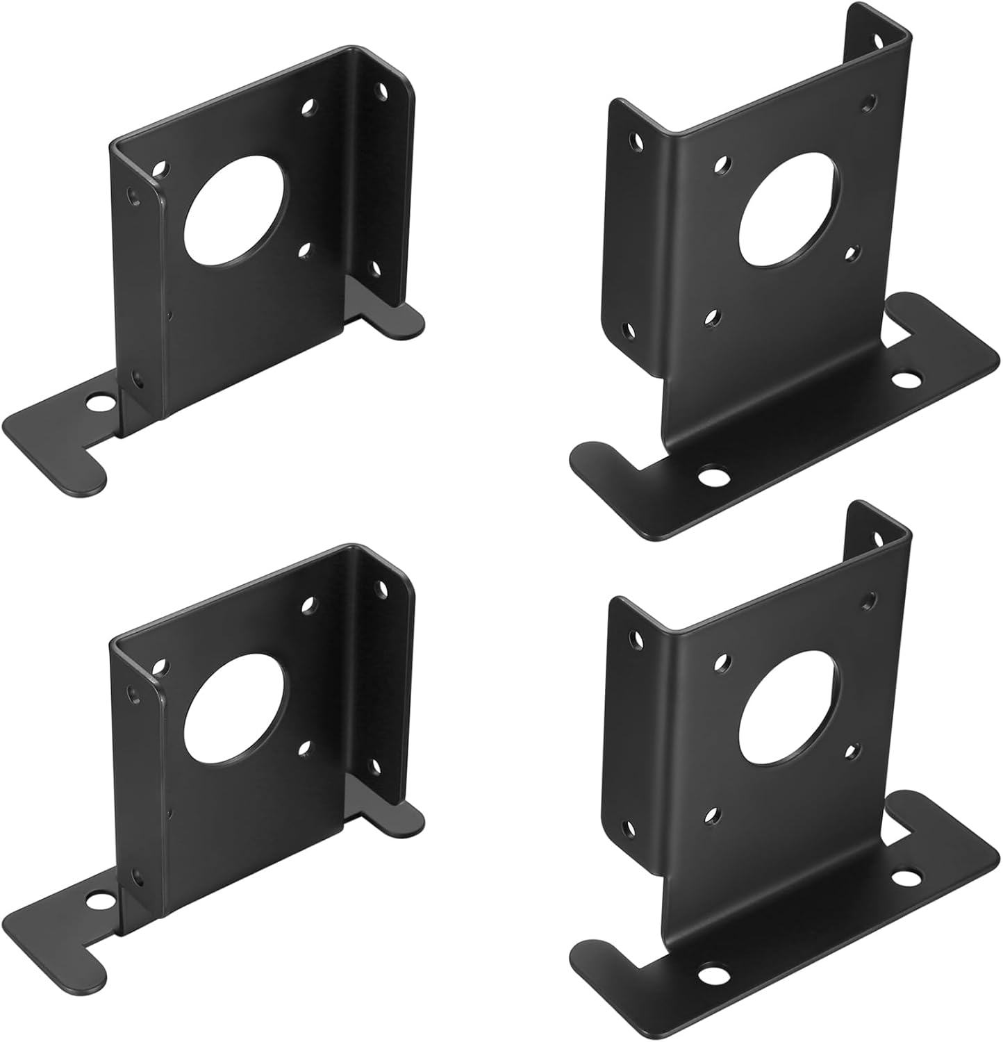 4 Pcs Fence Post Brackets, 4X4 Post Brackets, 4X4 Base Anchor, Adjustable Deck A