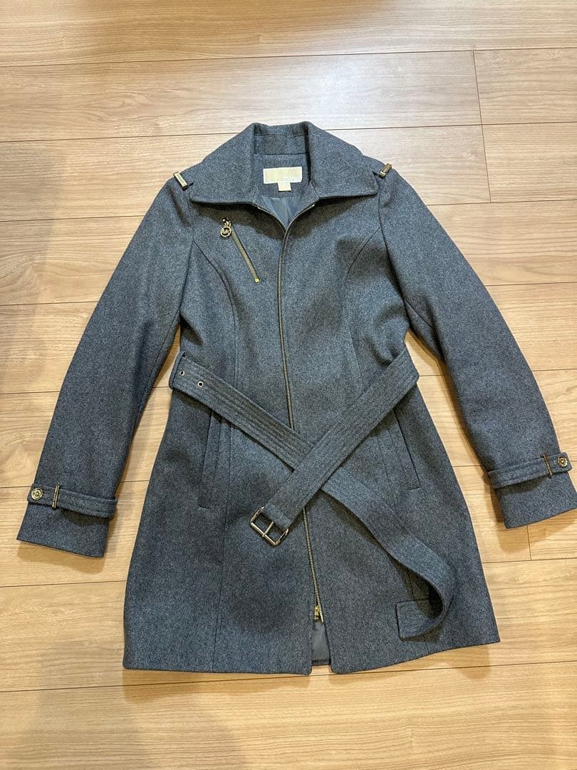 Michael Kors Gray Wool-Polyester Chesterfield Coa… - image 1