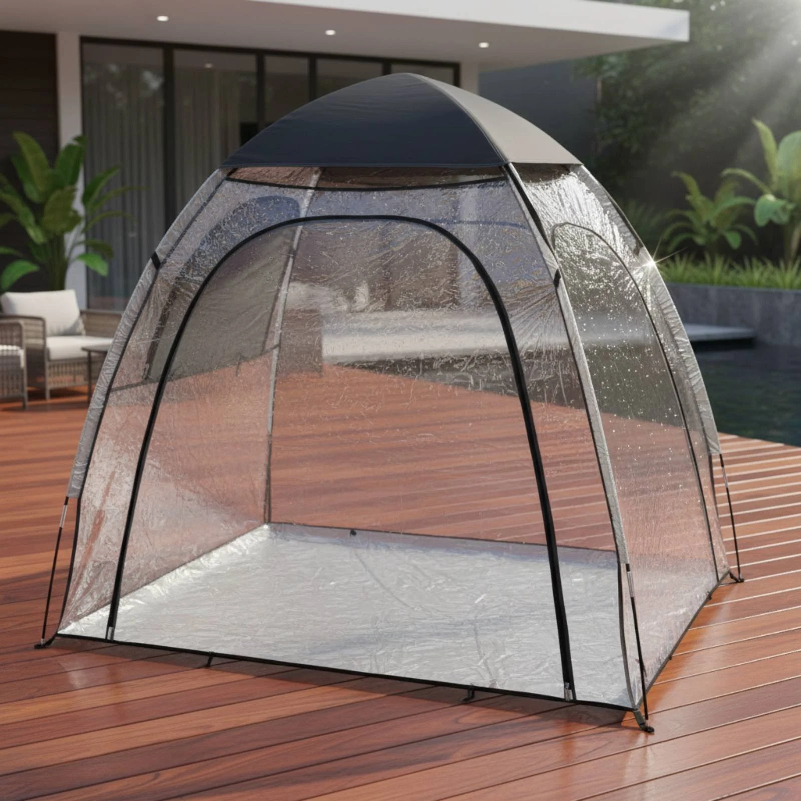 Transparent Camping Tent Water-Resistant Camp Gear Waterproof for Anglers