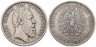 Deutschland Reich Württemberg 5 Mark Silber 1875 F Argent ø 38mm KM# 623