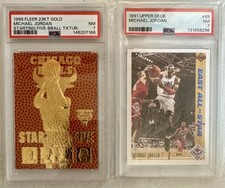 🔥 😮‍💨💎Michael Jordan PSA 7 x2 Card Lot 23KT GOLD SERIAL NUMBERED‼️💎 😮‍💨🔥