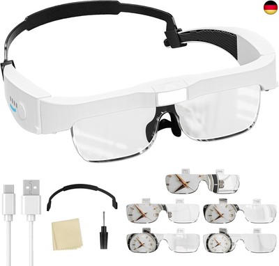 ARTDOT Lupe mit Licht als Diamond Painting Zubehör, Lupenbrille mit 3 LED & 
