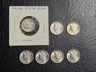 Beautiful Lot of Seven BU/UNC Mercury Dimes from an Estate