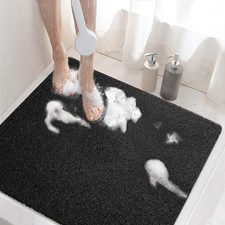 Square Shower Mat Non Slip Bath Tub Mat for Textured Surface Soft PVC Loofah