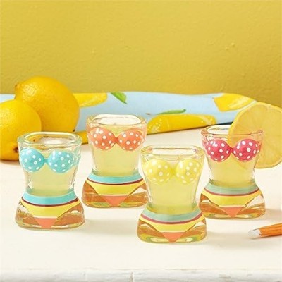 Bathing Beauties Shot Glasses set of 4 by Twos Company Hand painted Summer Party