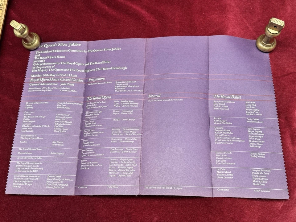 1977 Silver Jubilee Royal Opera House Queen Elizabeth Gala Performance brochure - Image 4 of 4