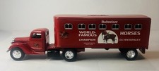 Vtg ERTL Budweiser World Famous Horses 1941 Ford Transport Tractor Trailer Bank