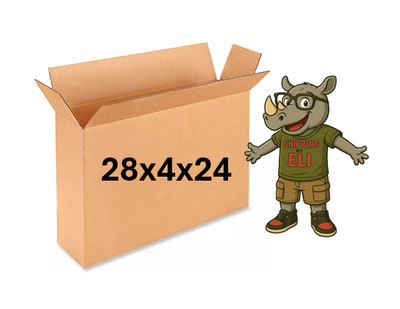 28'' x 4'' x 24'' Cardboard Corrugated Box - SINGLE BOX - SIDE LOADING - ART BOX