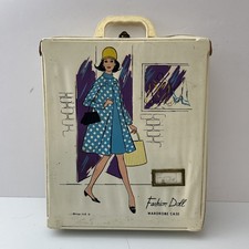 Vintage Fashion Doll Wardrobe Rare White Carrying Luggage Case Miner Ind