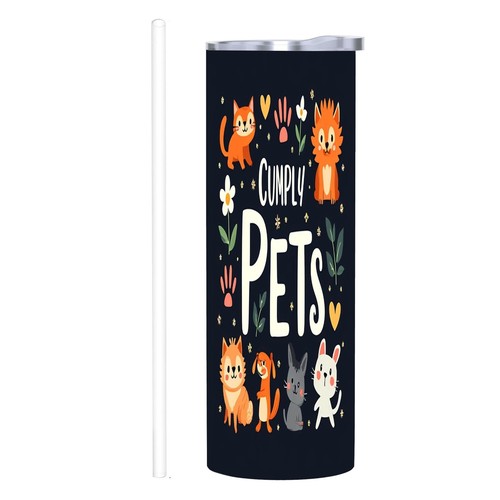 CUMPLY 20 oz Stainless Steel Insulated Tumbler - Colorful Animal Design ...