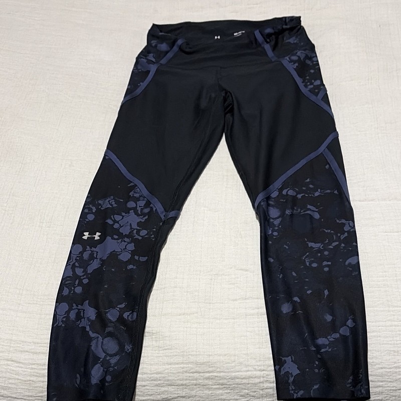 Under Armour HeatGear Compression Women’s Ankle Leggings M Black Purple Logo