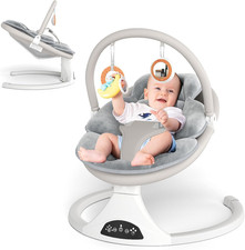 Electric Baby Swing with Remote Control - 5 Natural Motion Speeds, Detachable Se