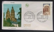 Enveloppe premier jour congrès philatélique Tours 1967 timbre N° 1525