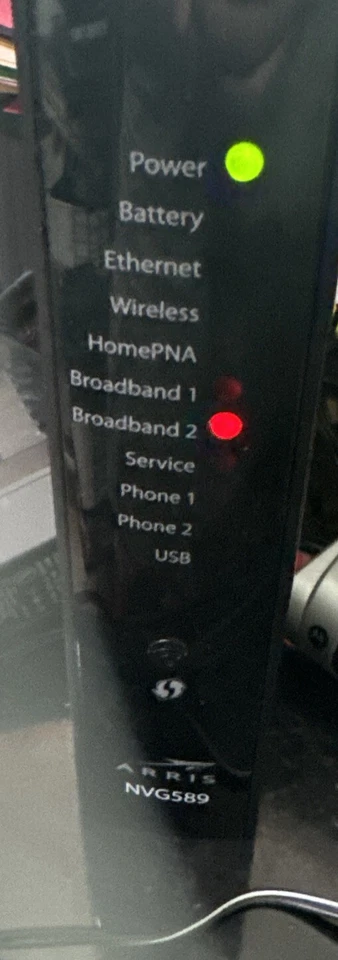 Att ARRIS NVG589 AT&T U-verse  Modem With Power Cable - Image 2 of 4