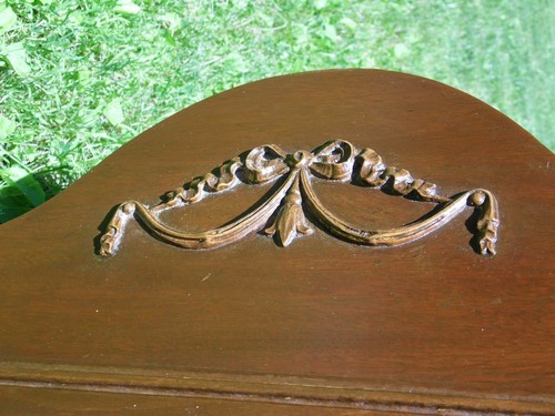 Specchio ingresso mantello parete Trumeau provinciale francese vintage legno nastri intagliati - Foto 8 di 10