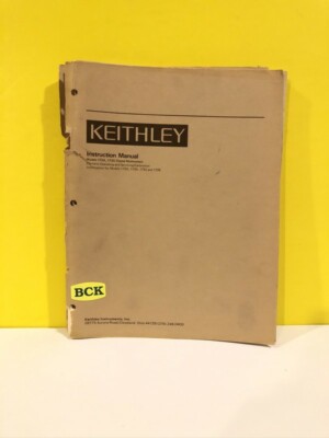 Keithley 29662 Models 172A, 173A Digital Multimeters Instruction Manual