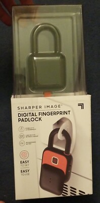 Sharper Image Digital Fingerprint Padlock Biometric Keyless Code-Free Smart Lock