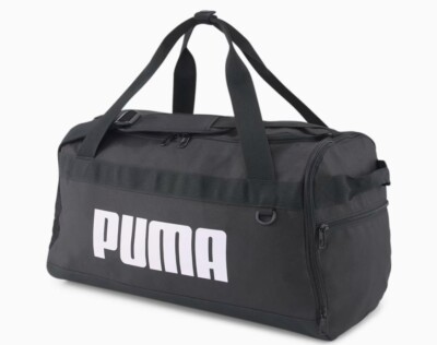 Puma Challenger 35L Duffle Bag School/Work/Gym Black-White Logo FREE SHIPPING