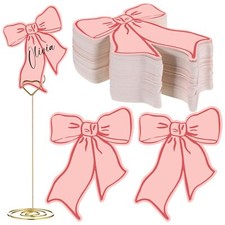 120 Pcs Pink Bow Place Cards Pink Thank You Cards Place Cards for Table Setti...