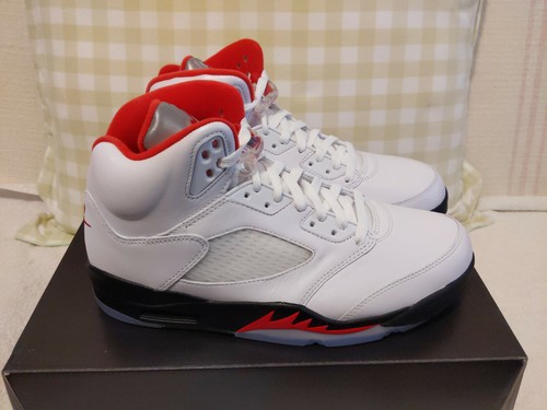 Zapato para hombre Air Jordan 5 Retro Fire rojo blanco negro AJ5 AJV DA1911 102 talla 9,5 - Imagen 4 de 11