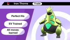 Shiny Iron Thorns 6 IV for Pokemon Scarlet/Violet