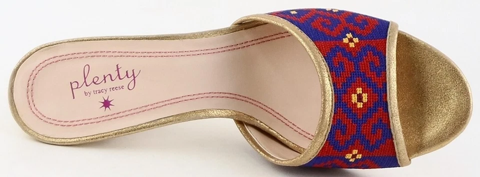$120 PLENTY TRACY REESE ZULA Red Multi Designer Slides Sandals 7.5 EUR 38 — 第 4/4 张图片