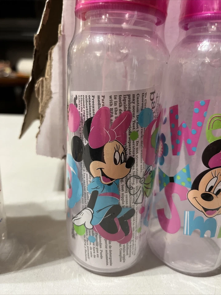 Biberones Disney (Paquete de 3) Minnie Mouse 9 OZ sellados nuevos Foto 2 de 4