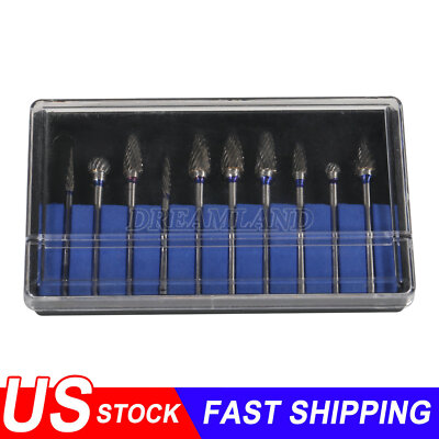10 Dental Tungsten Carbide Burs 2.35mm Drill F/ Marathon Polishing handpiece MPF